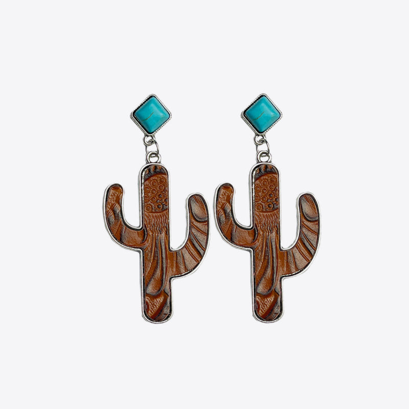 Hazel Blues® |  Turquoise Cactus Earrings