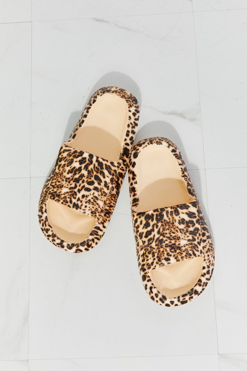 Hazel Blues® |  MMShoes Arms Around Me Open Toe Slide in Leopard