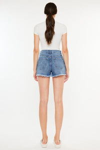 Hazel Blues® |  Kancan Distressed Raw Hem High Waist Denim Shorts