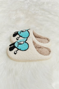 Hazel Blues® |  Melody Love Heart Print Plush Slippers