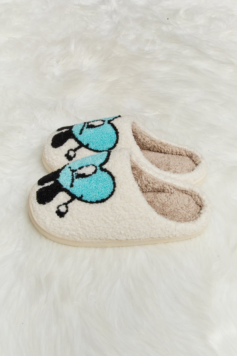 Hazel Blues® |  Melody Love Heart Print Plush Slippers