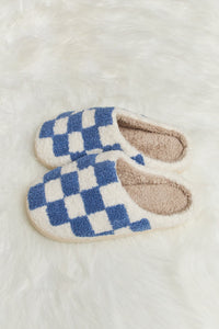 Hazel Blues® |  Melody Checkered Print Plush Slide Slippers