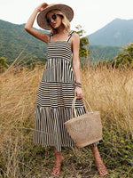 Hazel Blues® |  Striped Smocked Tiered Cami Dress