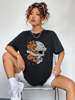 Hazel Blues® |  Skull & Floral Graphic T-Shirt