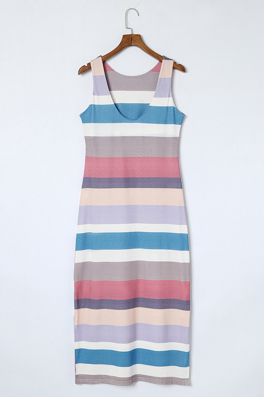 Hazel Blues® |  Striped Slit Sleeveless Maxi Dress