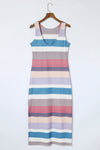 Hazel Blues® |  Striped Slit Sleeveless Maxi Dress