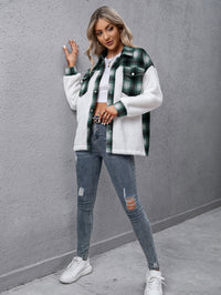 Hazel Blues® |  Plaid Collared Neck Button Down Jacket