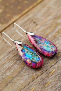 Hazel Blues® |  Handmade Teardrop Shape Natural Stone Dangle Earrings