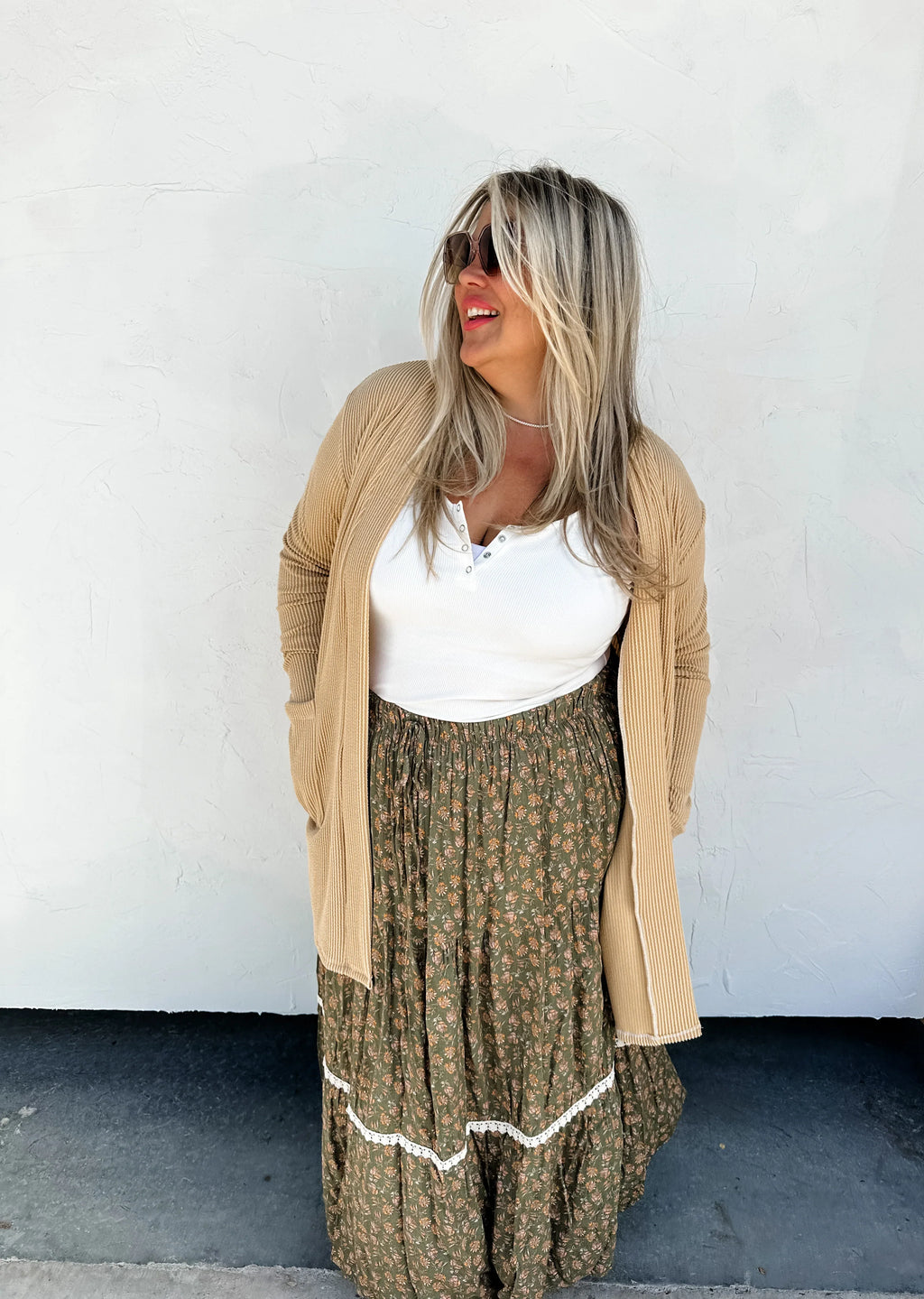 Hazel Blues® |  Reese Ribbed Cardigan