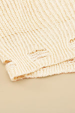 Tara Lynn's Zipper V-Neck Dropped Sleeve Hooded Solid Sweater - Tara Lynn's Boutique